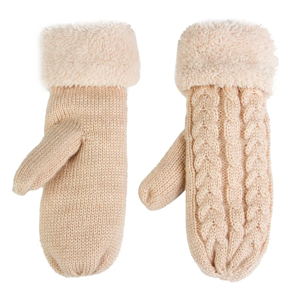 Зимние вязаные перчатки для женщин, Теплые наручные перчатки, перчатки на весь палец, Элегантные Перчатки для девушек, Guantes Invierno Mujer Luvas