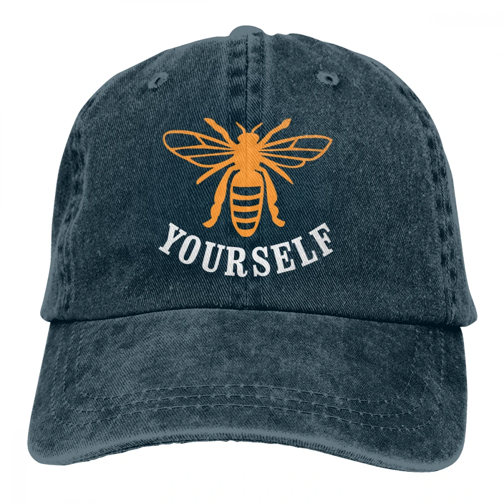Bee Yourself Casquette черные унисекс Мужские Женские джинсовые бейсболка с ремешком кепки регулируемые Гольф папа шляпа