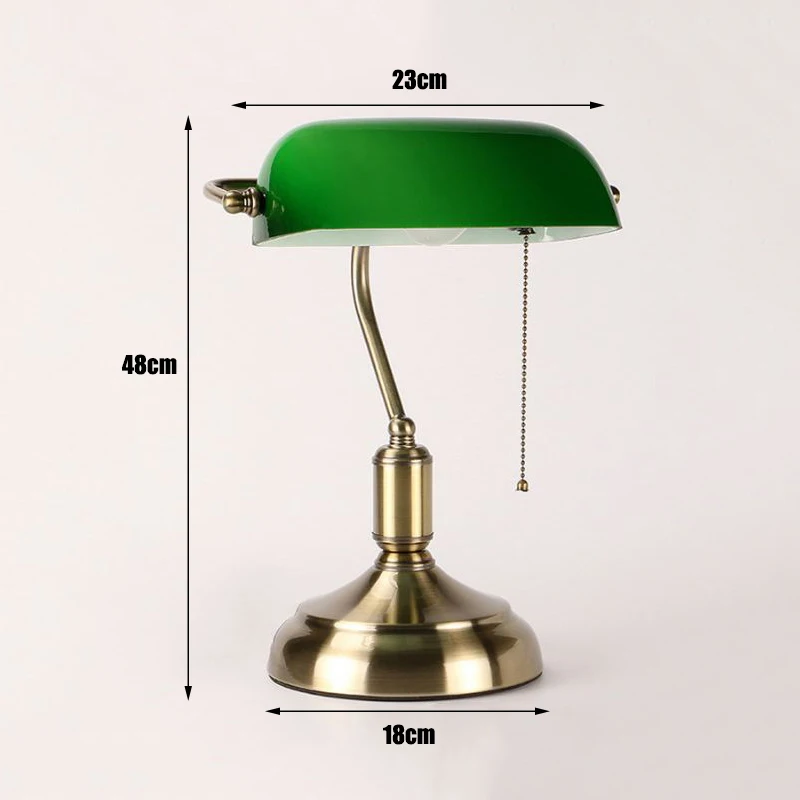 Green Old Shanghai Bank Table Lamp Nostalgic Eye Protection Learning Bedroom Bedside Lights AC85-265V Retro Table Lamp - Цвет абажура: Зеленый