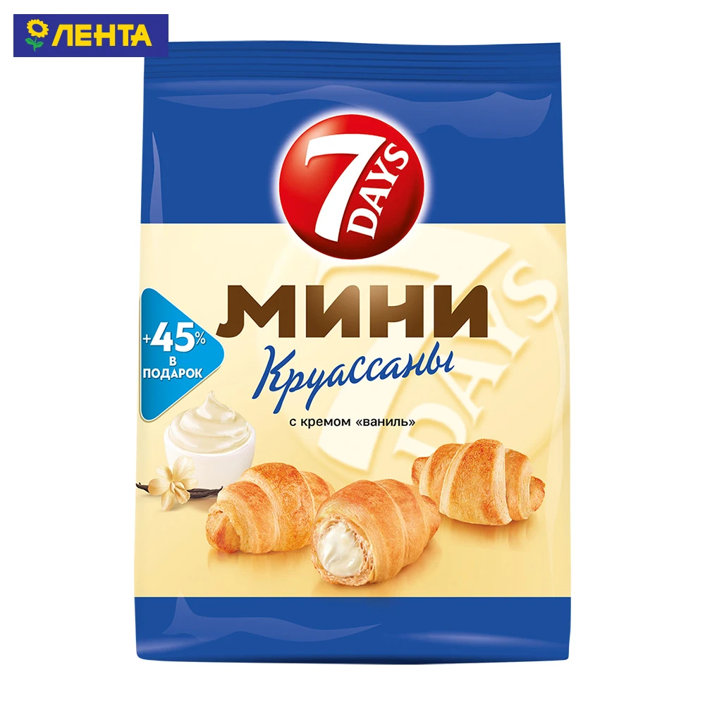 Круассан 7days мини с кремом ваниль 105г х 18 (5201360578337)