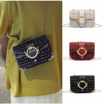 

Women Quilted Chain Bag Lady Leather Shoulder Crossbody handbag Messenger Purse
