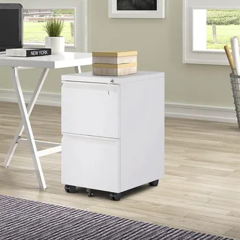 

Mobile File Cabinet with Lock for Legal/Letter Size Home File Cabine Modern Simple Office Metal Filing Cabinet with 2 Drawers