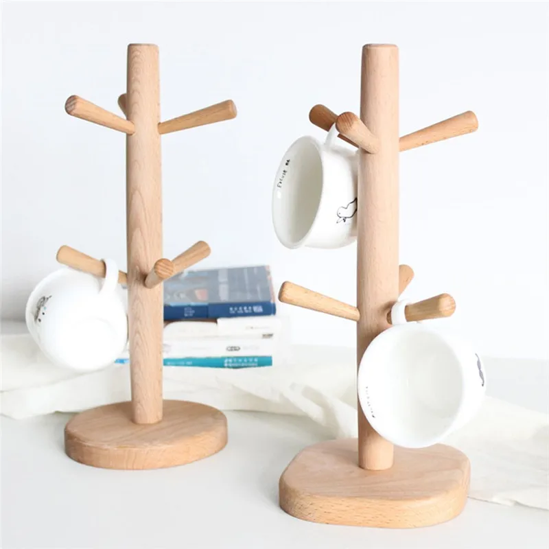Милый деревянный держатель чайной чашки в форме дерева, практичная кофейная кружка, сушильные чашки, полка для кружек
