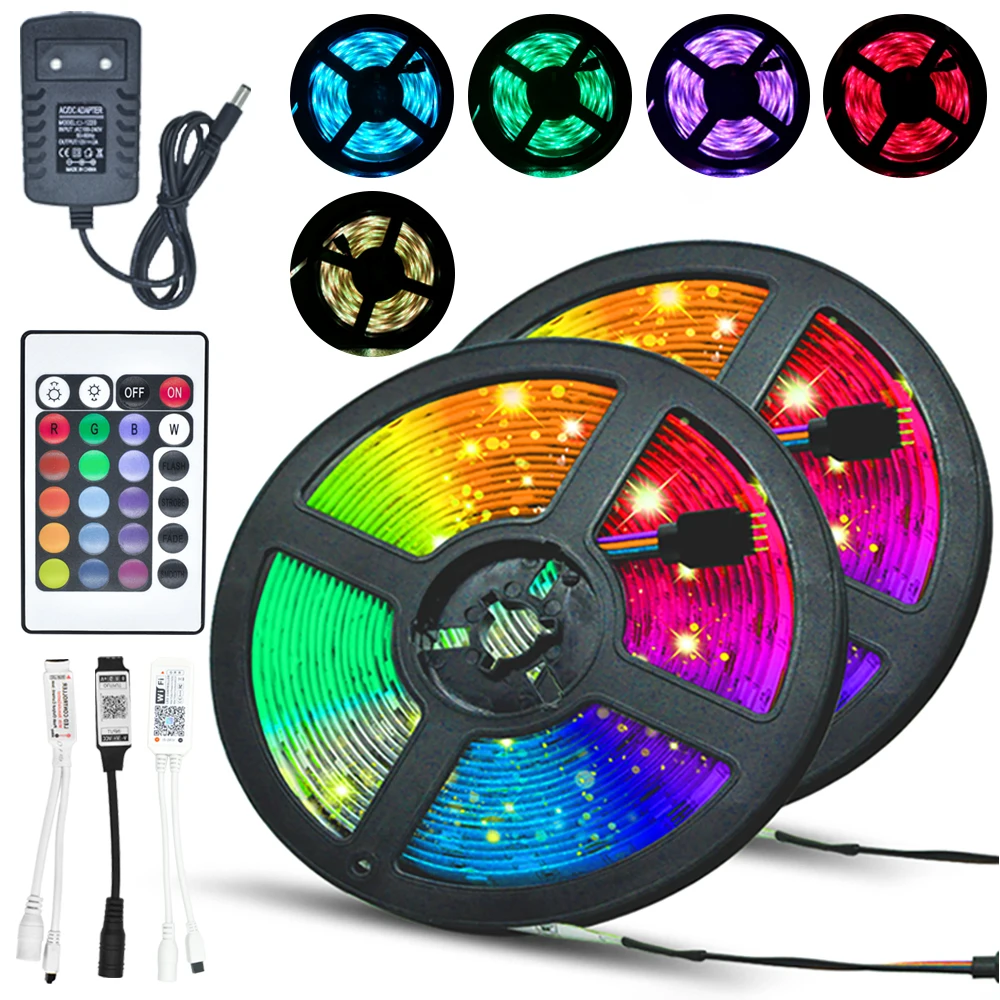 Светодиодная лента освещения Luces Led RGB 5050 2835 Bluetooth Водонепроницаемая меняющая цвет