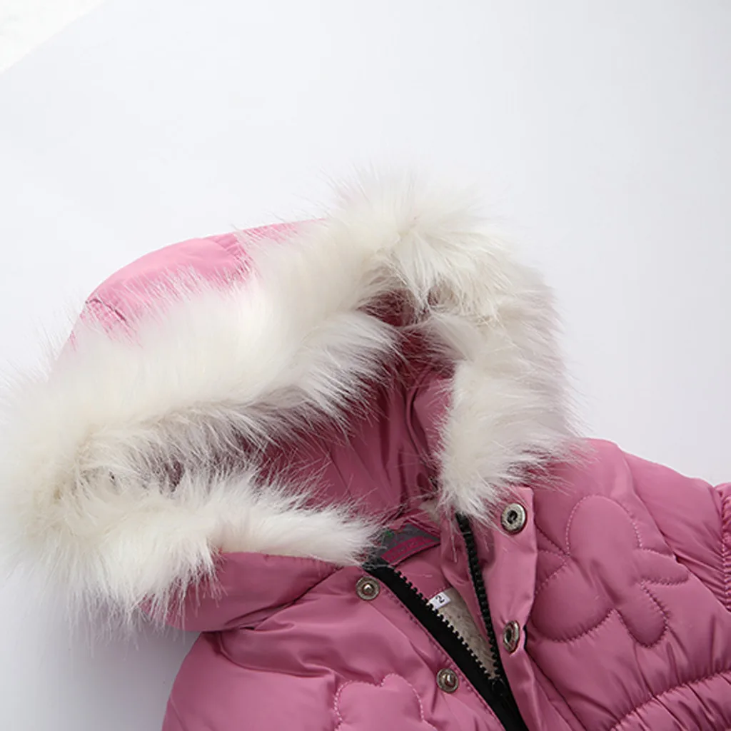 Зимнее Детское пальто детские толстые пальто на молнии для девочек Теплые Зимние куртки с капюшоном Милая утепленная верхняя одежда casaco infantil menina