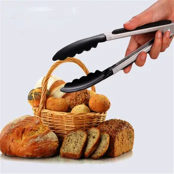 

Kitchen Accessories Black Food Tong Handle Buffet Kitchen Barbecue Catering Clip Cooking Food Serving Utensil