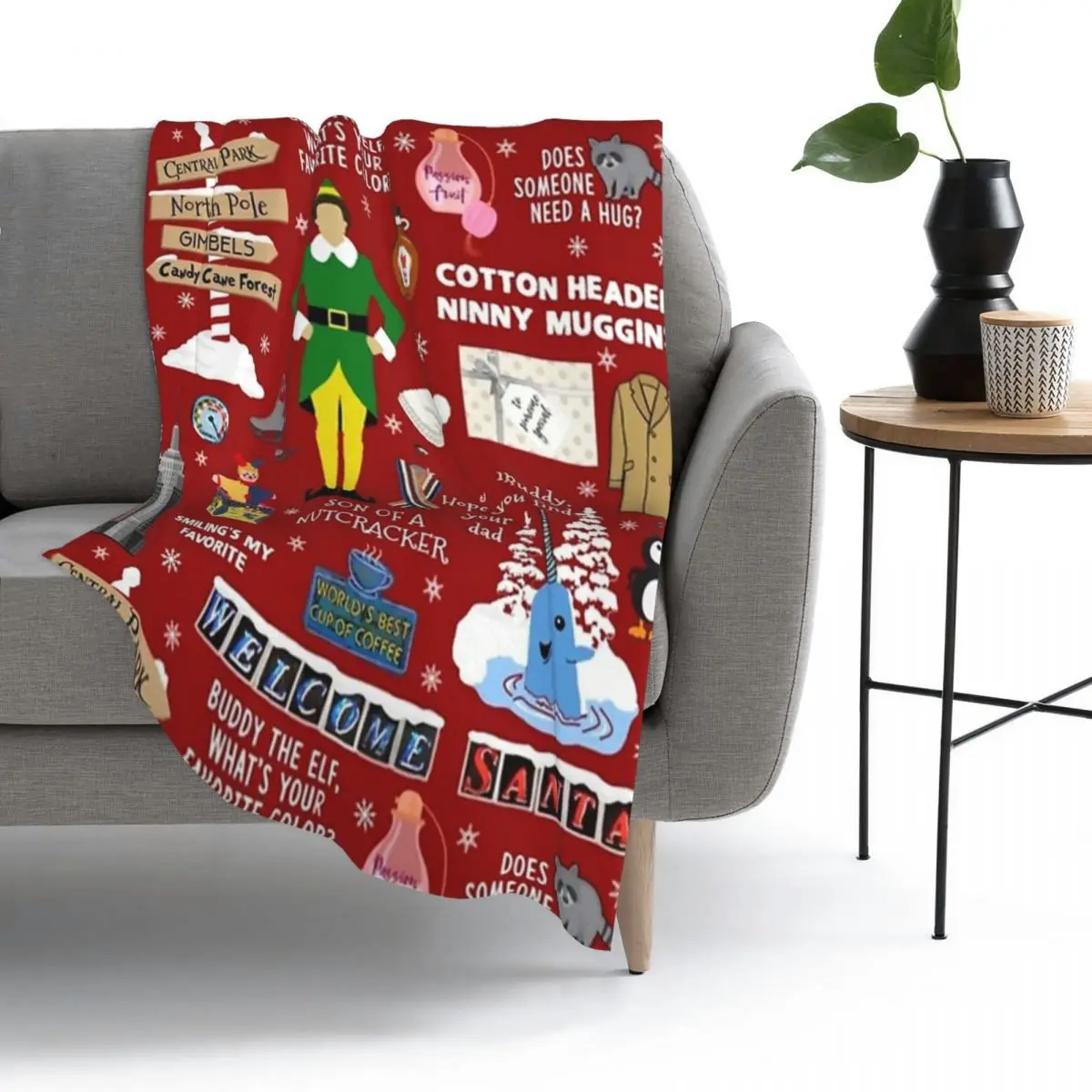 

Buddy The Elf Collage Winter Thicken Flannel Fleece Throw Blanket Shaggy Fuzzy Quilt Home sofa Bedroom Bedding Throws Child