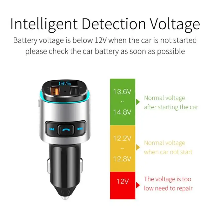 BC41 автомобильный комплект громкой связи Bluetooth FM модулятор mp3-плеер двойной USB Bluetooth Поддержка A2DP AVRCP HFP HSP общего назначения