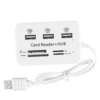 

3 Ports Spliter Power Adapter Micro USB Hub 2.0 Combo TF/SD/MS/M2 Card Reader All in One PC Computer Accessories