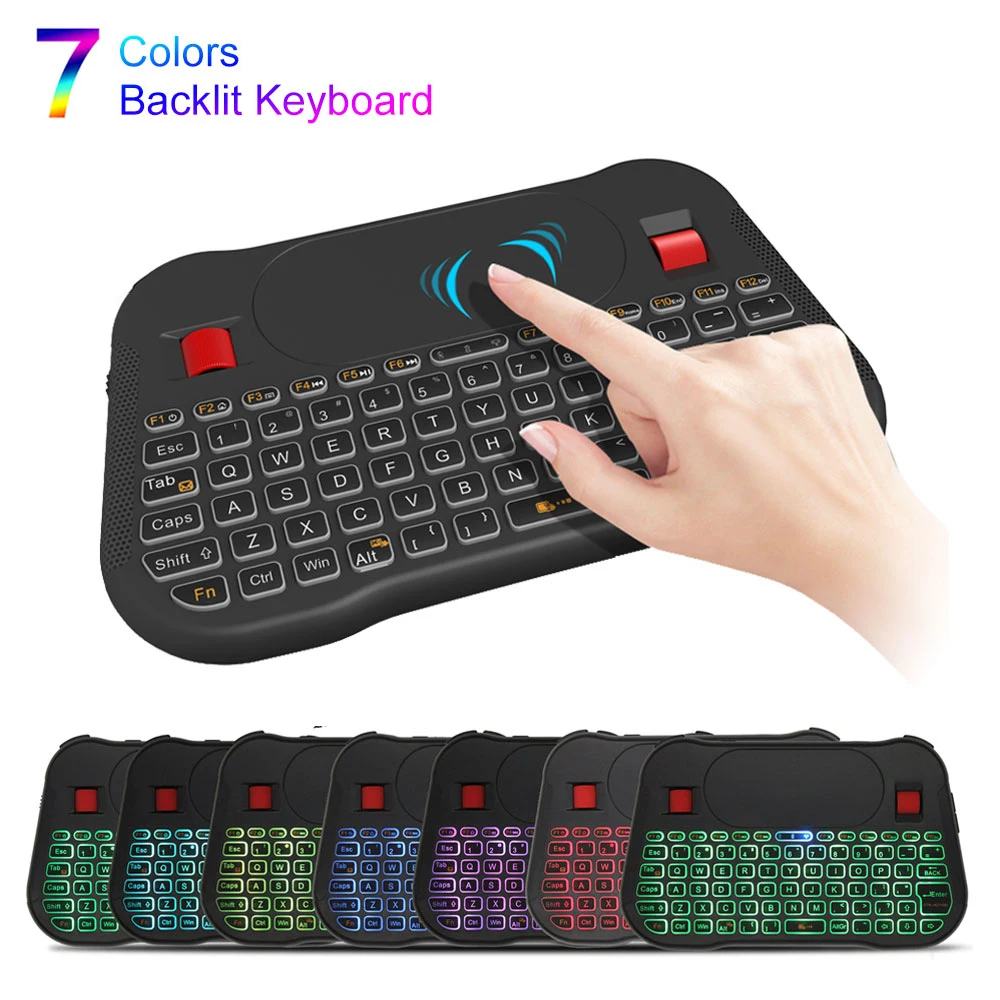 

Air Mouse 2.4g Wireless Mini Keyboard Backlit With Touchpad Controller For Androd Tv Box Pc Linux Mac English Keyboard PK i8