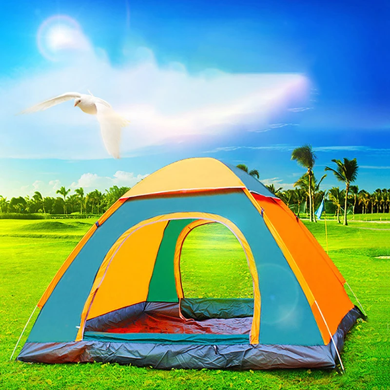 

Camping Tent 2/3 Person Outdoor Camping Portable Waterproof Hiking Anti-UV olding Pop Up Automatic Open Sun Shade Ultralight