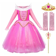 Принцесса Спящая красавица Костюм Девушки Аврора Необычные Вечерние наряды детская пышная бальная Одежда Хэллоуин День рождения наряд