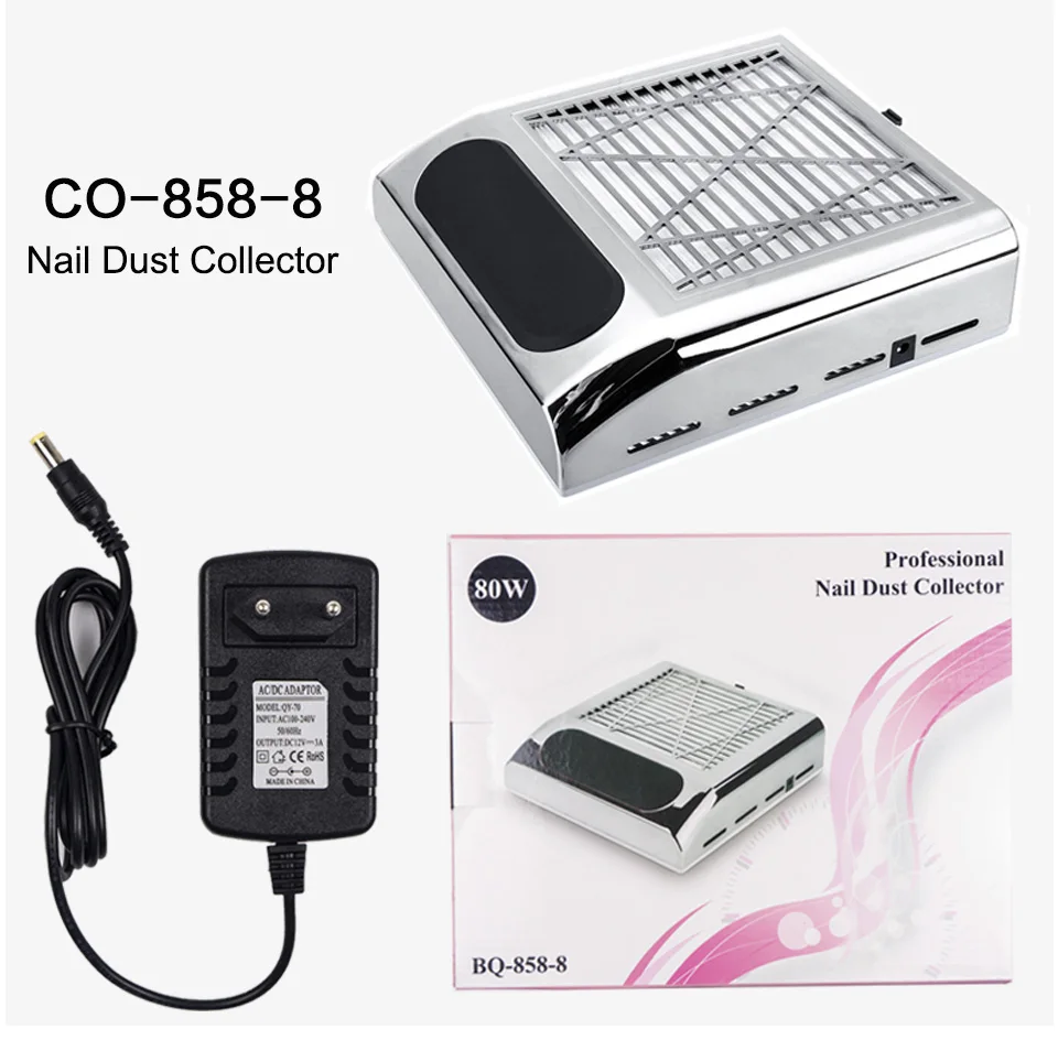 Potência do Unha Coletor de Poeira do Unha Ventilador de Arte do Salão de Beleza Coletor de pó Aspirador de pó Ventilador em ru Forte Equipamentos Sucção Máquina Estoque 80 w 11 High Quality Beleza e saúde