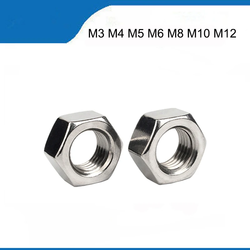 

A2 304 Stainless Steel Hex Hexagon Nut for M1 M1.2 M1.4 M1.6 M2 M2.5 M3 M4 M5 M6 M8 M10 M12 M16 M20 M24 Screw Bolt