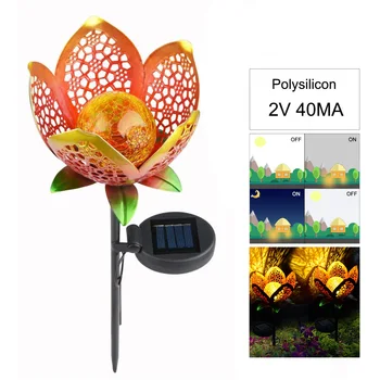 

2Pcs Metal Hollow Flower Projection Solar LED Lawn Lamp Waterproof Solar Light Garden Landscape Decora Solar Powered Path Light