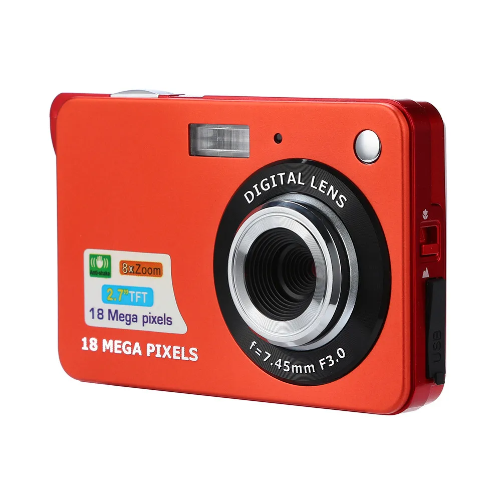 2.7HD Screen Digital Camera 18MP Anti-Shake Face Detection Camcorder Blank displays vivid image Anti-shake face detection F808
