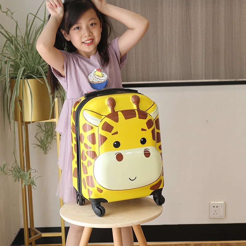 3D Cartoon Suitcases on Wheels for Kids Travel