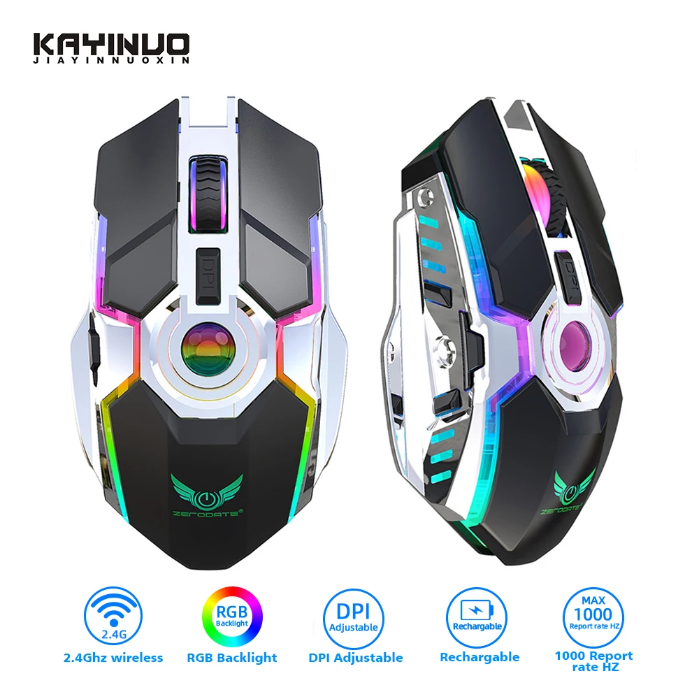 

2.4Ghz gaming/wireless mouse rechargeable 7 buttons DPI adjustable 5 RGB backlight computer mouse for pc/laptop/computer/desktop