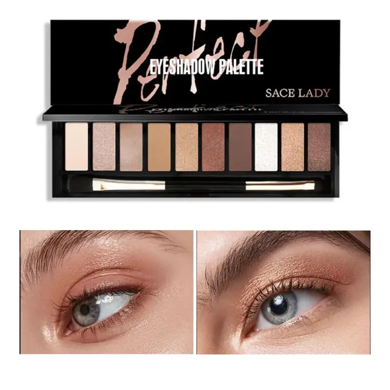 

SACE LADY 10 Color Eyeshadow Palette Makeup Palette Matte Pearlescent High Color Lasting Eyeshadow Eye Makeup Cosmetic TSLM1