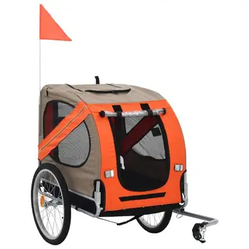 

【USA Warehouse】Dog Bike Trailer Orange and Brown 91764US