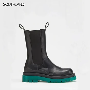 

SOUTHLAND Autumn Winter Women Boots 2020 Chic Genuine Leather Chelsea Boots Women Brand Design Ankle Boots