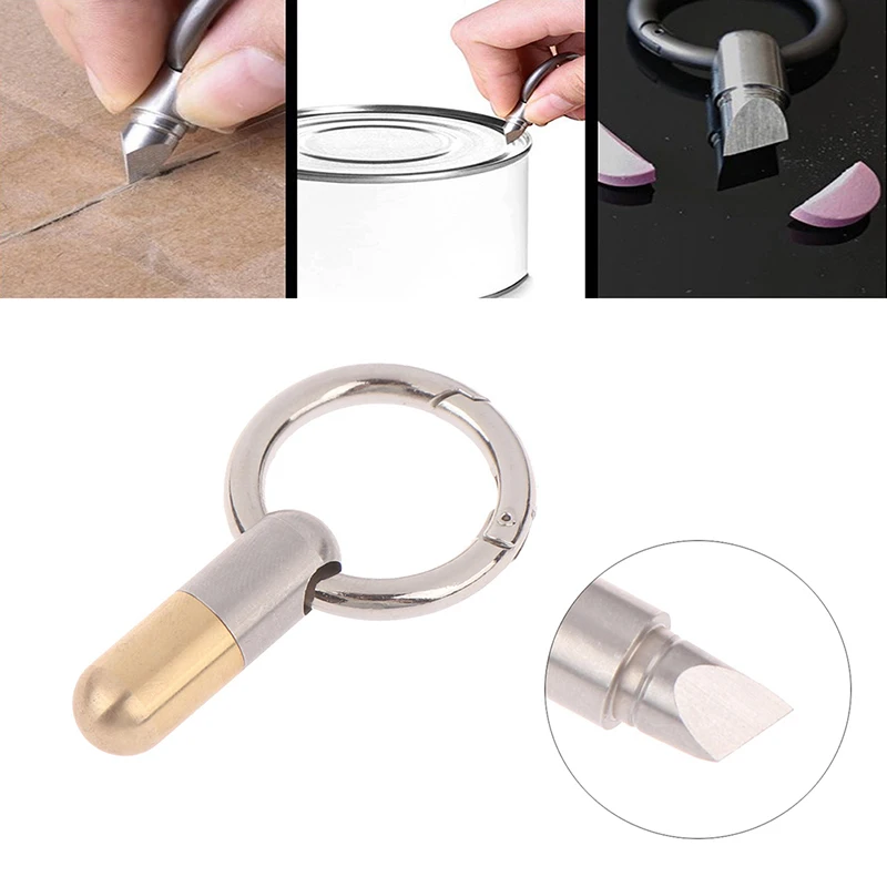 Capsule Knife,Stainless Steel Multi-function EDC Portable Tinying Mini Tool, Key Ring Pendant Cutting Tool