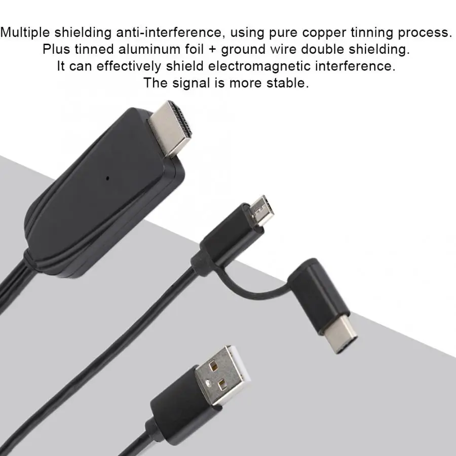 Micro usb type-C 2 в 1 к HDMI ABS алюминиевый сплав видео Конверсионный кабель адаптер такой же экран зеркальный кабель
