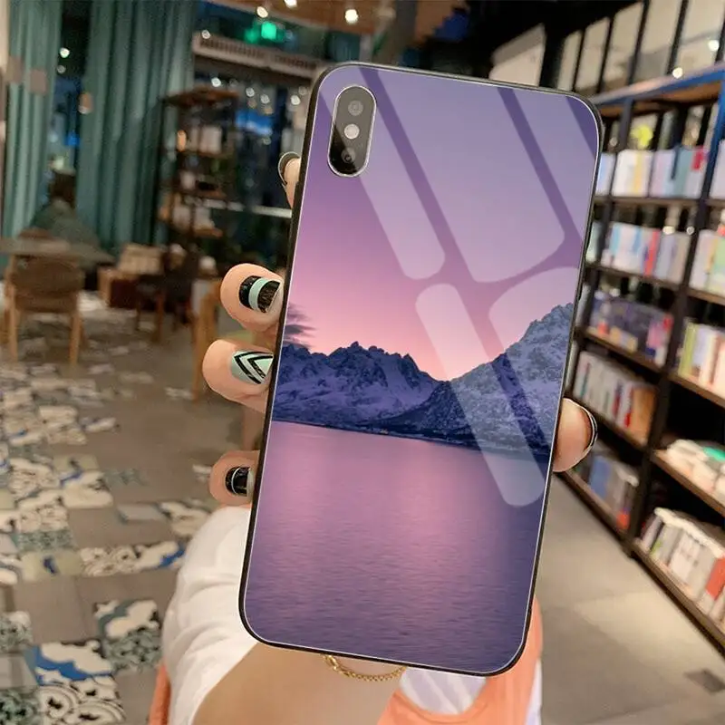 Núi Đẹp Biển Đảo Tự Làm Ốp Lưng Điện Thoại Vỏ Kính Cường Lực Cho iPhone 11 Pro XR XS MAX 8X7 6S 6 Plus SE 2020 Ốp Lưng cute phone cases