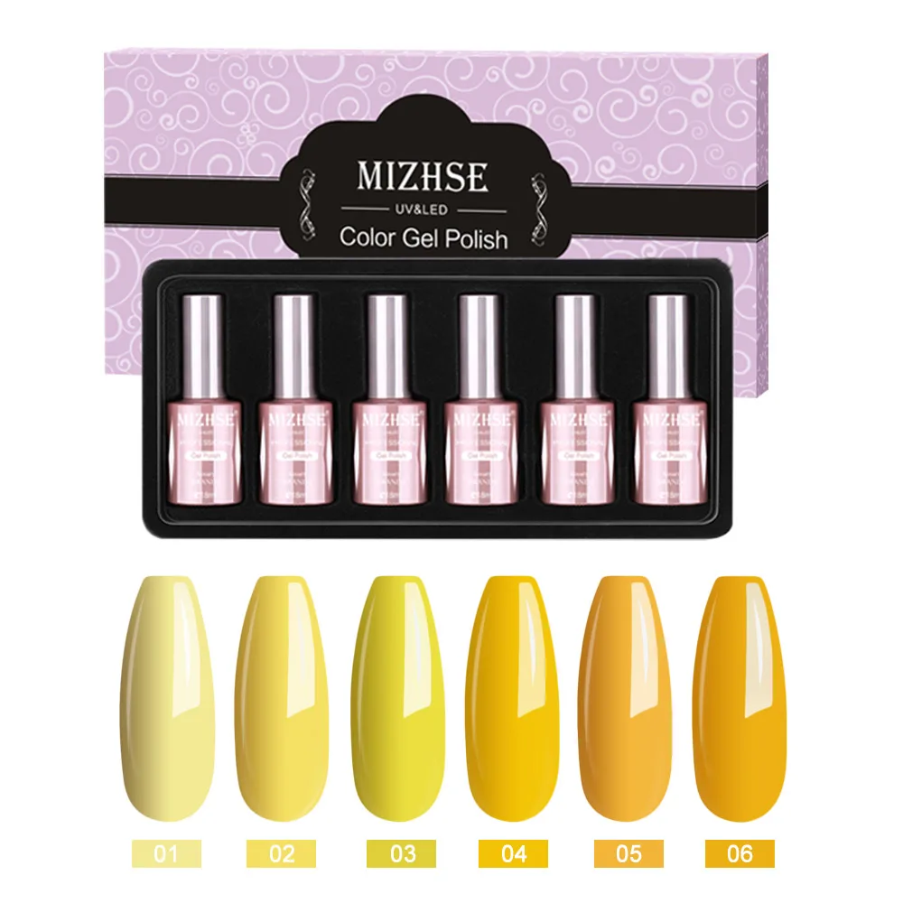 Набор гелевых лаков MIZHSE 18 мл, впитывающий Гель-лак Esmalte Para Unha, гель-краска для наращивания пальцев, гибридный гвоздь - Цвет: 18ML x 6 Set13