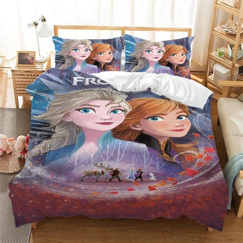 

Anna Elsa Bedding Set Queen King Size Frozen Bed Set Children Girl Princess Duvet Cover Pillow Cases Comforter Bedding Sets