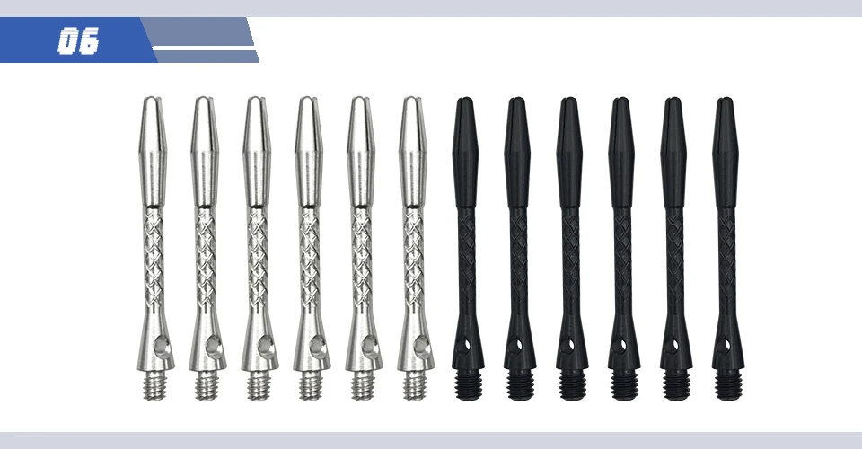 High-quality 6Pcs/Lot Darts Accessories Shaft Aluminium Alloy Material 45mm Shafts Silvery White And Black Two Colour Dart High-quality 6Pcs/Lot Darts Accessories Shaft Aluminium Alloy Material 45mm Shafts Silvery White And Black Two Colour Dart