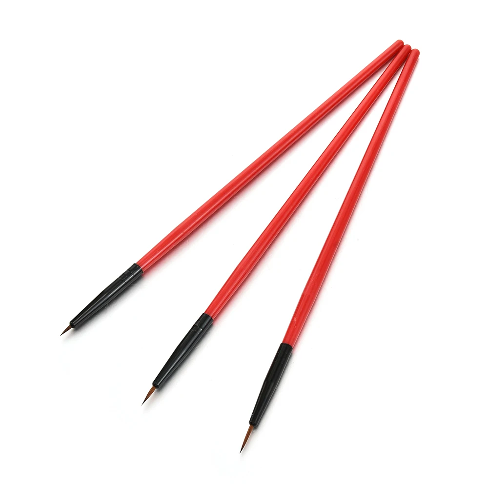 3Pcs Acrylic French Stripe Nail Art Liner Brush Set 3D Tips Manicure Ultra-thin Line Drawing Pen UV Gel Brushes Painting Tools