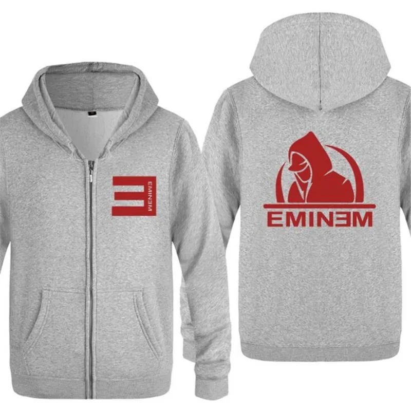 gray hoodie 17 Мужские толстовки с капюшоном в стиле рок, Hardcore, Rap, Eminem, Printes, Мужская толстовка в стиле хип-хоп, флисовая куртка на молнии с длинным рукавом, пальто, Мужская толстовка, спортивный костюм - Цвет: gray hoodie 17