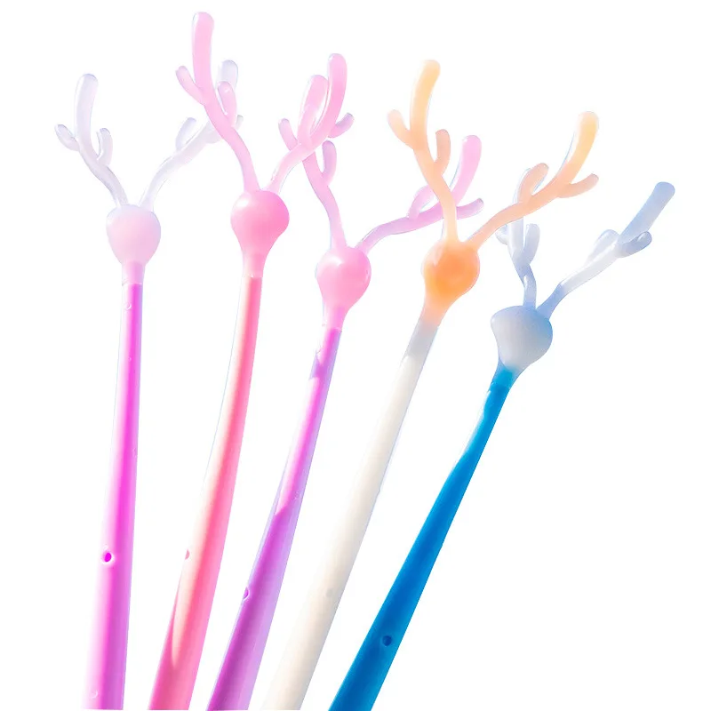 

36 pcs/lot Variable color Elk Reindeer Gel Pens Cute 0.38 mm Black Ink Signature Pen School writing Supplies Stationery gift