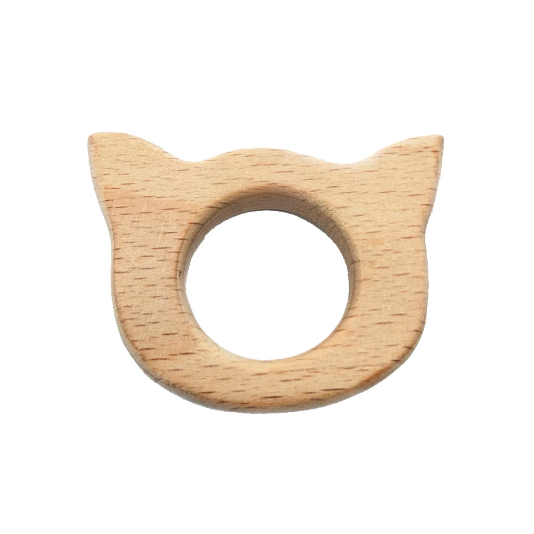 style 2 cat tip ear Прорезыватель из натурального дерева в форме мультяшного животного, деревянный Прорезыватель для зубов, игрушка для новорожденных, игрушки для прорезывания зубов, подарок для ребенка - Цвет: style 2 cat tip ear