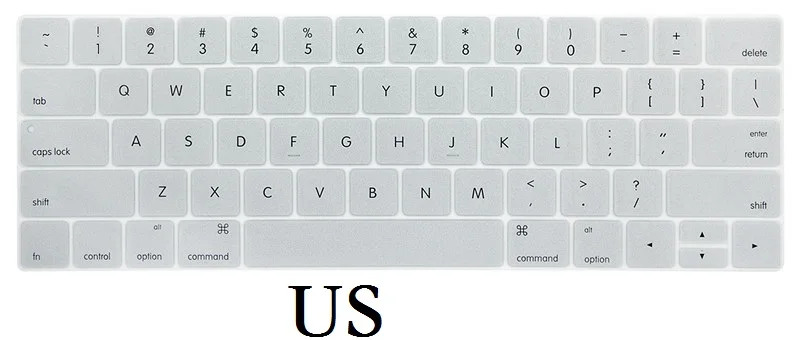 US-Clear Клавиатура для Macbook Pro 13, 15,,, чехол для клавиатуры A1989, A1990, Силиконовая Водонепроницаемая пленка для клавиатуры - Цвет: US-Clear