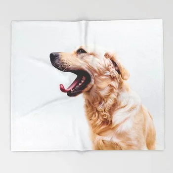 

Golden Retriever Dog Cartoon Throws for Sofa Cute Kid Design Dog Yawning Blankets Christmas Decorations for Home Custom Blanket