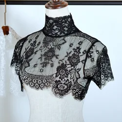 Women Stand Up Detachable Fake Collar Half Shirt Blouse Sweet Crochet Floral Lace False Collar Wedding Dress Neck Cover