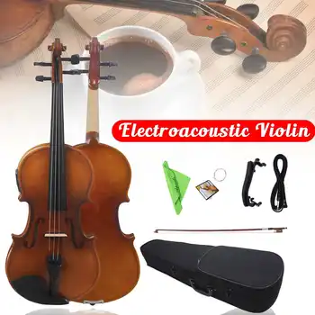 

4/4 Full Size Violin Fiddle Craft Violino Natural Acoustic With Case Mute Bow Strings 4-String Instrument For Beiginner