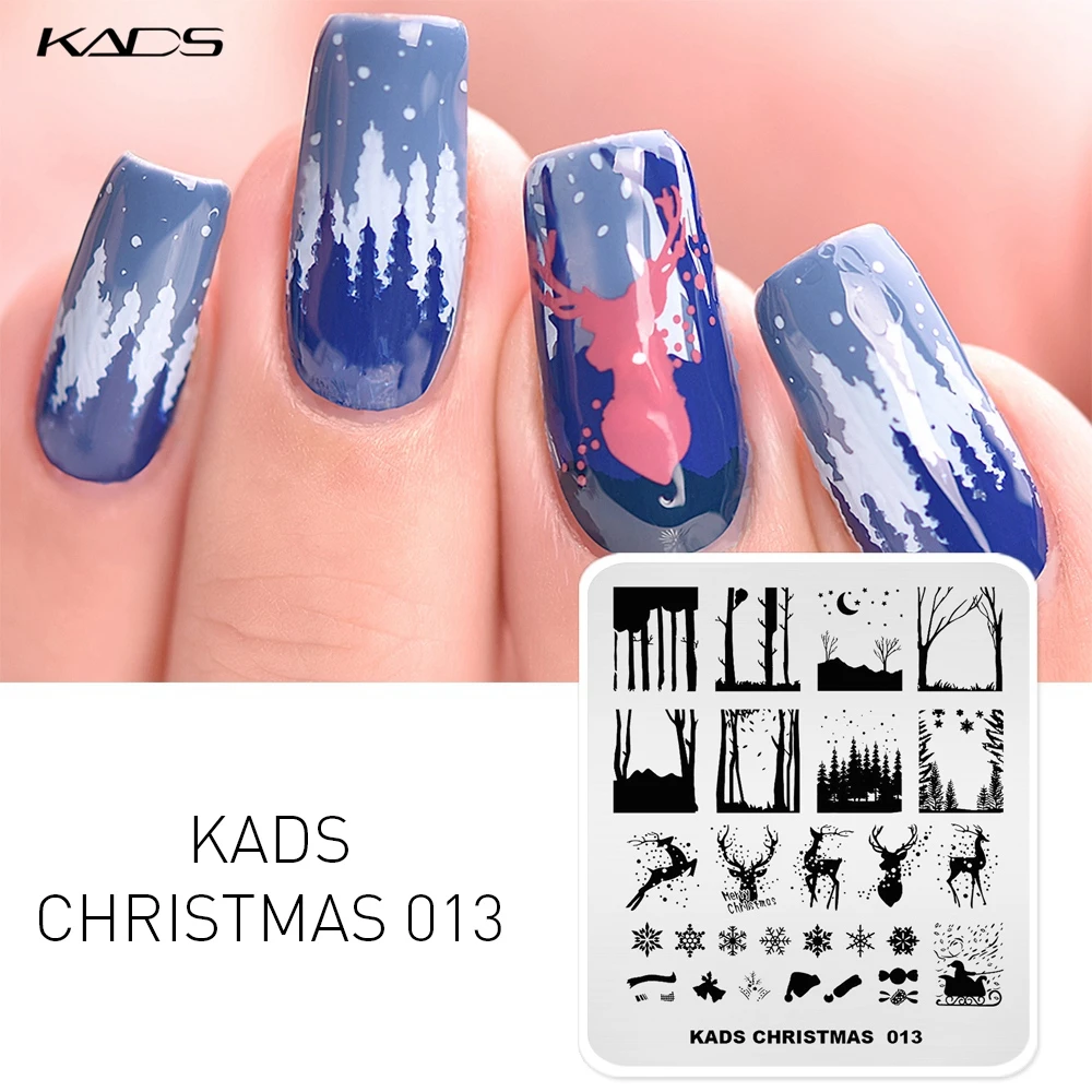 KADS 18 дизайн ногтей штамповки пластины Рождество и Хэллоуин стиль дизайн ногтей штамп изображения трафаретные гвозди инструмент для маникюра