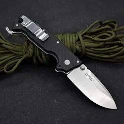 Novo ad10 faca de dobramento alta dureza m390 lâmina acampamento ao ar livre caça tático defesa bolso militar faca edc defesas ferramenta