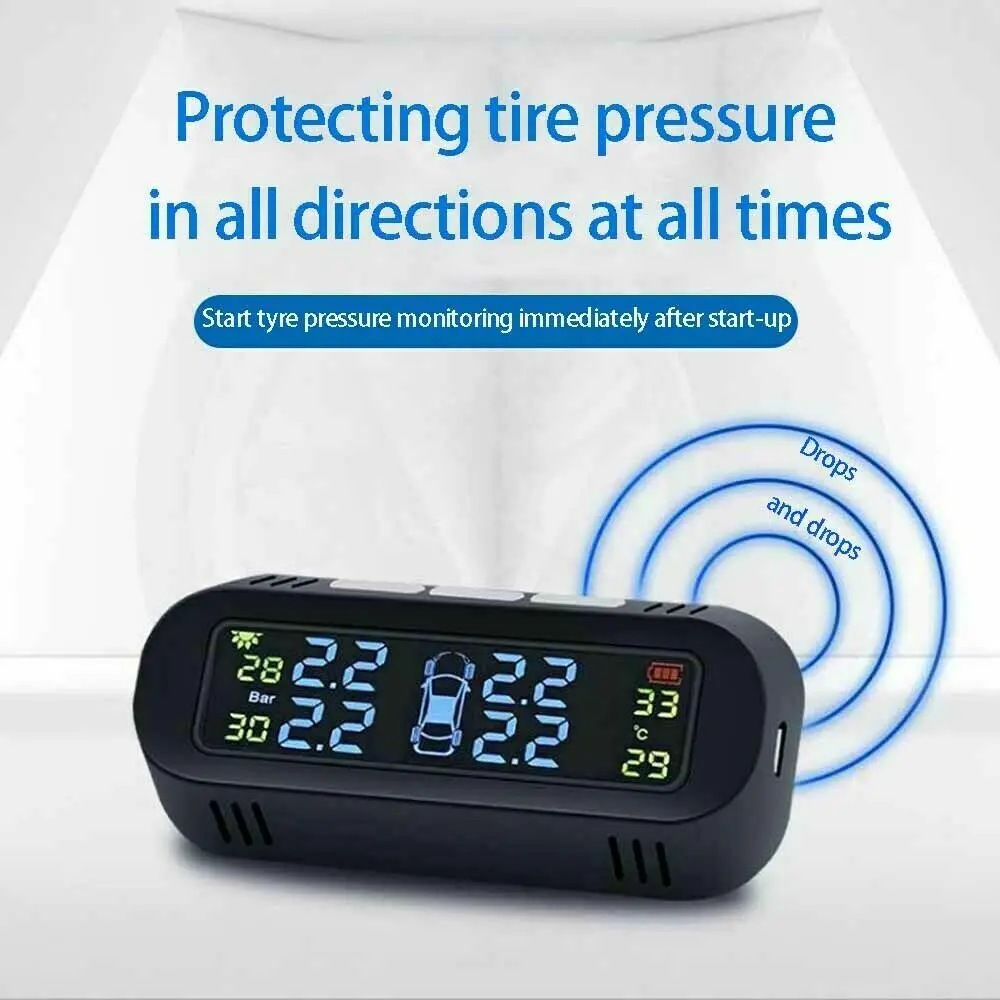 Беспроводная Солнечная Авто рейфендрукконтроллсистема lcd TPMS+ 4 Externe Sensoren бар