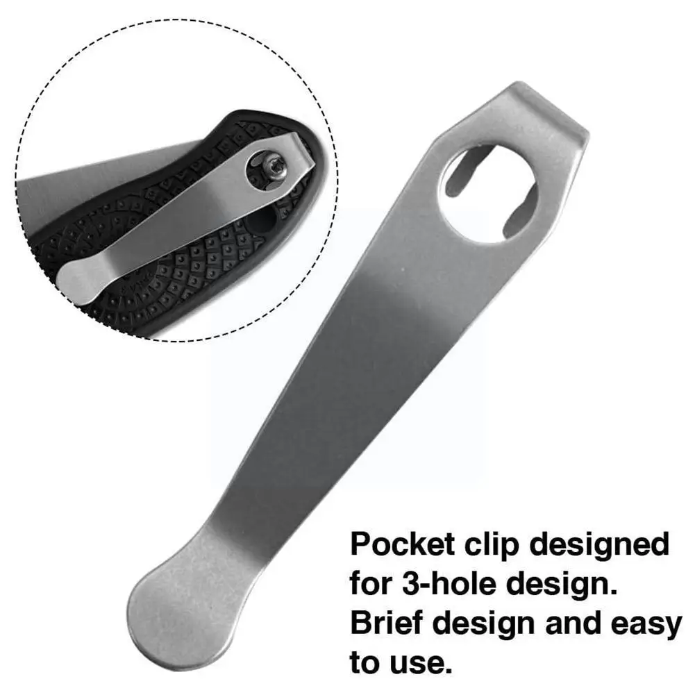 Folding Knife Pocket Clip Titanium Titanium Deep Carry Pocket Clip