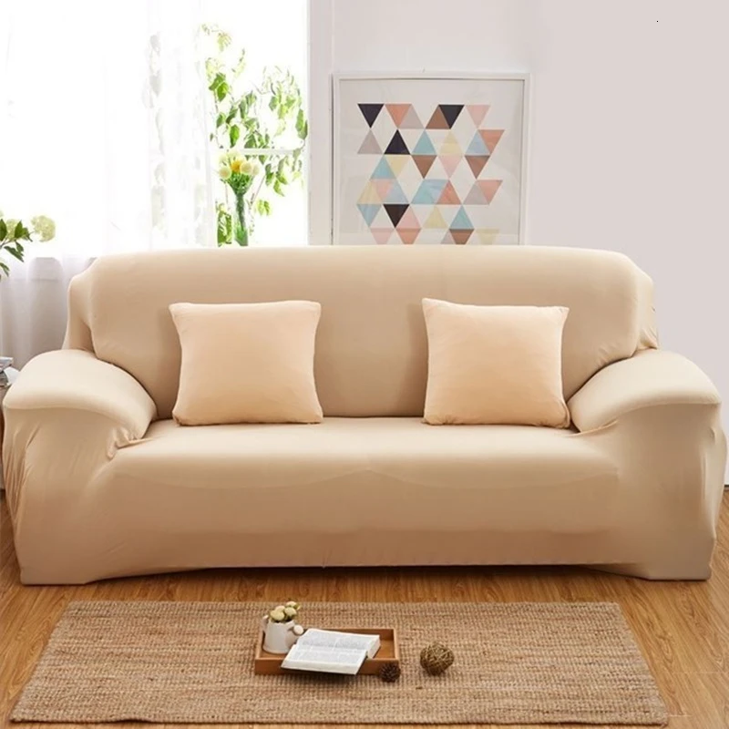 High Elastic Sofa Cover Tight Wrap All-inclusive Slip-resistant Sofa Cover Elastic Couch Towel Single/Two/Three/Four-seater - Цвет: Model 2 Beige