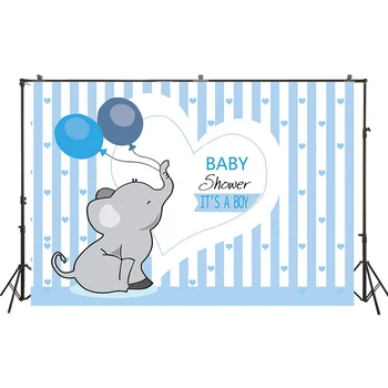 

HUAYI Photography Backdrop Studio Background Baby Shower Party Photo Booth Blue Elephant 3 Kinds Materials W-3640
