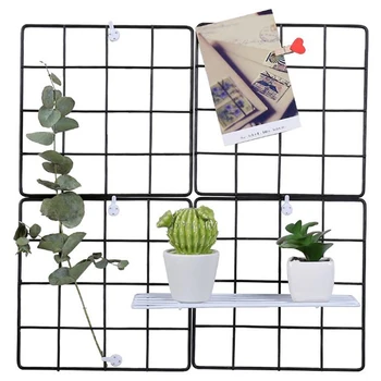 

1PC Iron Grid Nordic Art Photo Displaying Frame Party Mesh Postcards DIY Modern Metal Shelf Home Wall Decoration