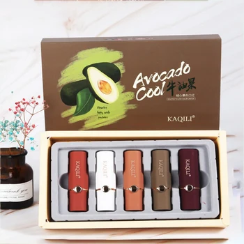 

5 Pieces Matte Lipstick Set Matte Velvet Lipsticks Makeup Cosmetics Beauty Lip Tint Waterproof long-lasting Avocado Lipstick Set