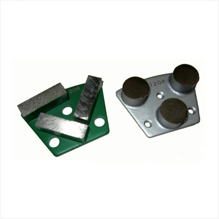 GT56 Trapezoid Diamond Grinding Plates Three Rectangle Segments Concrete Grinding Pads with Thread Holes Concrete Floor 12PCS