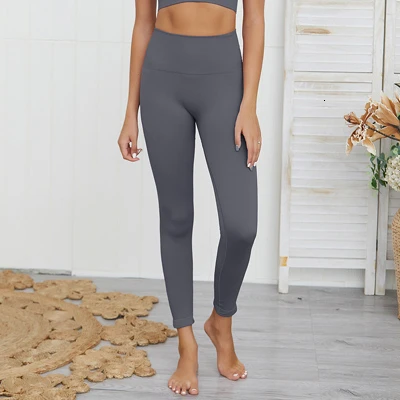 Gray Yoga Pants Йога бесшовные леггинсы для детей штаны для фитнеса или йоги Высокая Талия Леггинсы для тренажерного зала, Спортивная Для женщин Фитнес спортивные брюки спортивная одежда для Для женщин тренажерный зал - Цвет: Gray Yoga Pants