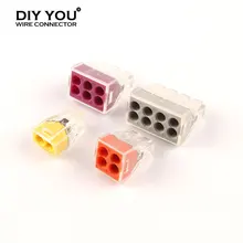 

30/50/100Pcs Universal Compact 2.5mm2 Wire Connector quick push in Conductor Wiring Terminal Block Connector 102/104/106/108